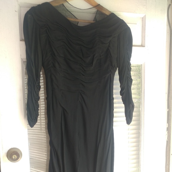 1930s Jay Thorpe Rouched Couture Evening Gown - Picture 3 of 5